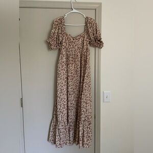 Nora Lee Rylee + Cru Chloe Dress Fig Floral Women’s Maxi dress M Cotton